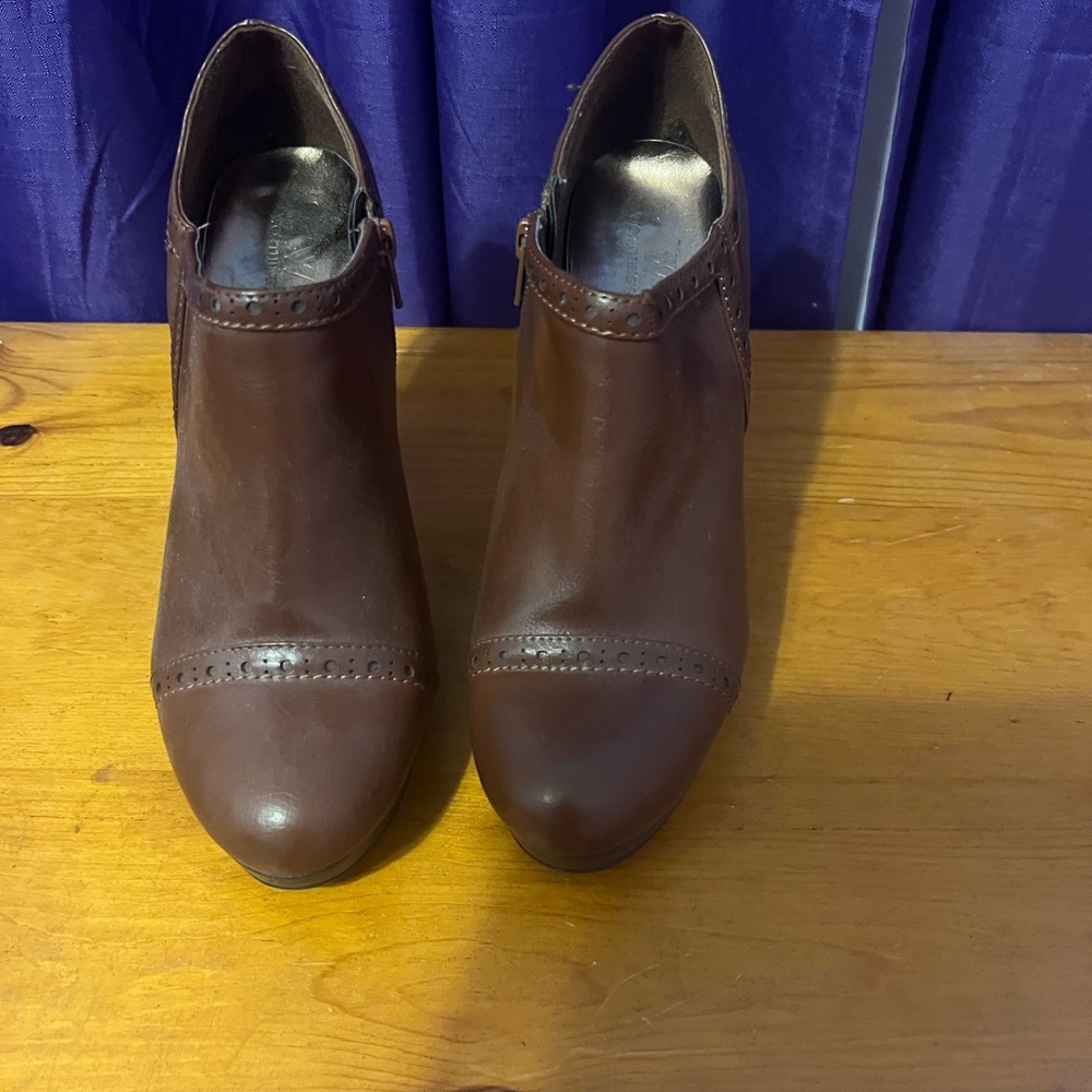 Brown Leather Ankle Boots